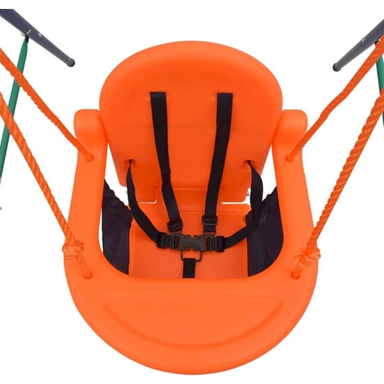 VidaXL Παιδική Κούνια 2 σε 1 Μονή & Κούνια Νηπίου - - Μπλε/ Πράσινο/ Πορτοκαλί image 10