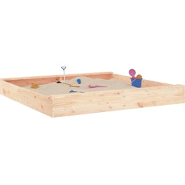 VidaXL Αμμοδόχος με Καθίσματα Τετράγωνη 160x160x20cm Ξύλινη - Φυσικό Χρώμα Ξύλου