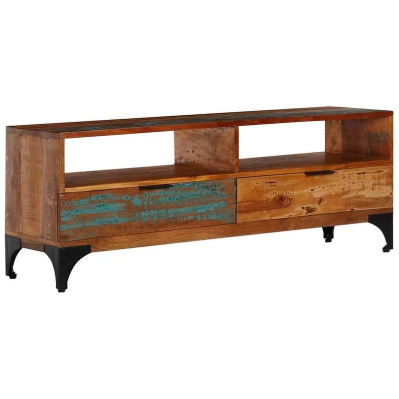 Έπιπλο Τηλεόρασης VidaXL Μασίφ Ξύλο 118x35x45cm - Kαφέ
