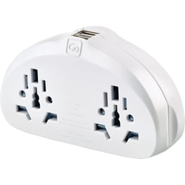 Αντάπτορας Πρίζας Go Travel World EU Duo με USB - Λευκό