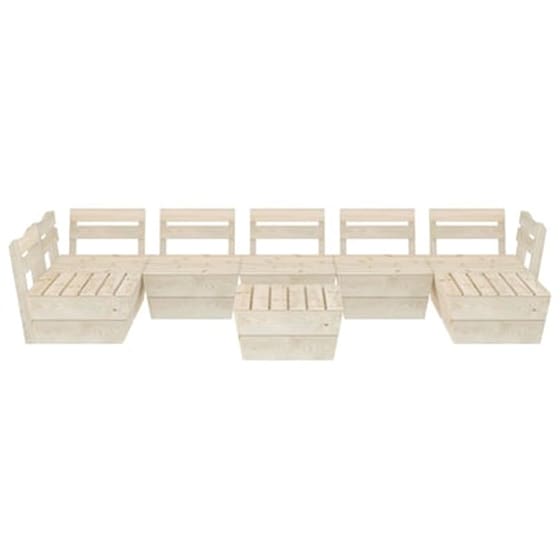 Vidaxl Σαλόνι Κήπου Από Παλέτες 8 Τεμ. Εμποτισμένο Ξύλο Ερυθρελάτης image 2