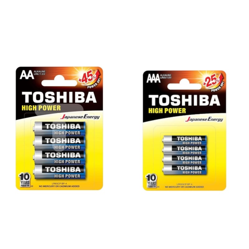 Toshiba Αλκαλικές Μπαταρίες ΑΑ/ΑΑΑ 1.5V 8τμχ
