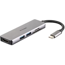 USB Hub D-Link DUB-M530 USB 3.0 Type-C με  5 θύρες - Ασημί