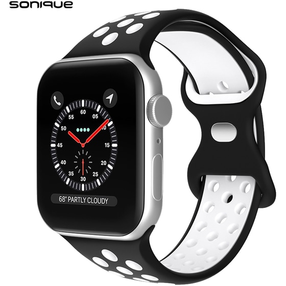 Λουράκι Sonique Σιλικόνης για Apple Watch 49mm - Μαύρο / Λευκό image 0