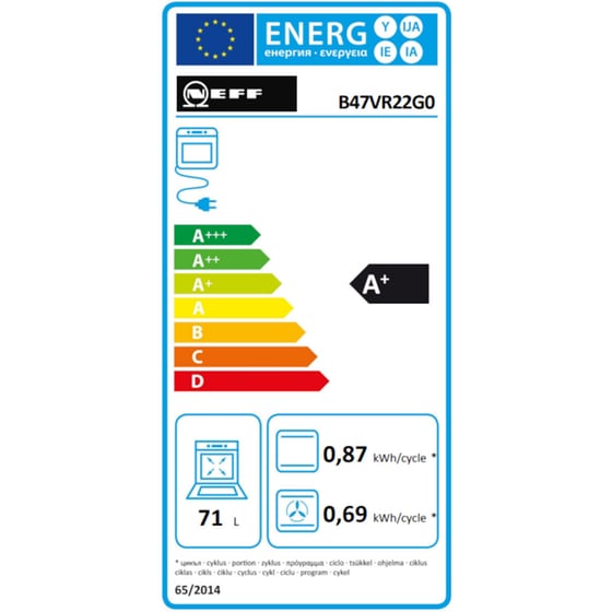 Εντοιχιζόμενος Φούρνος Άνω Πάγκου NEFF B47VR22G0 71 Lt - Μαύρο image 2