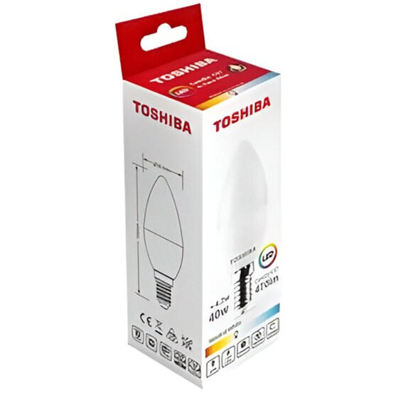 Λάμπα LED Toshiba C37 E14 4.7W 4000K - Φυσικό Λευκό image 1