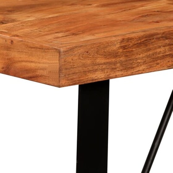 Τραπέζι Μπαρ Vidaxl από Μασίφ Ξύλο Ακακίας 120x60x107 cm - Μαύρο/Καφέ image 3