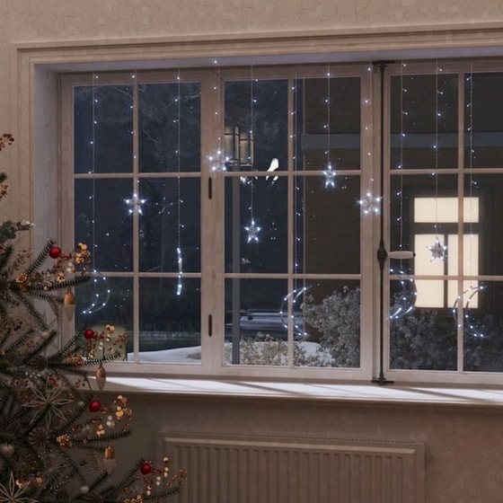 Λαμπάκια Vidaxl Σε Σχήμα Αστέρι Και Φεγγάρι 138 LED Με Χειριστήριο - Ψυχρό Λευκό image 1