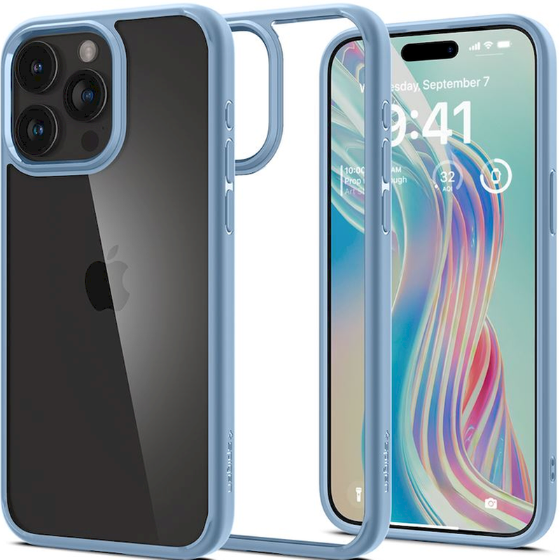 Θήκη Apple iPhone 15 Pro Max - Spigen Crystal Hybrid - Sierra Blue