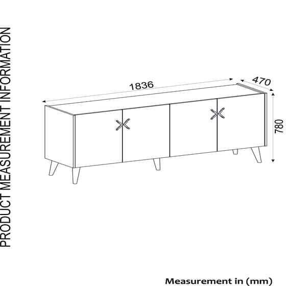 Μπουφές 24Mall Di Legno από Μοριοσανίδα 183.6x47x78 cm - Καρυδί image 1