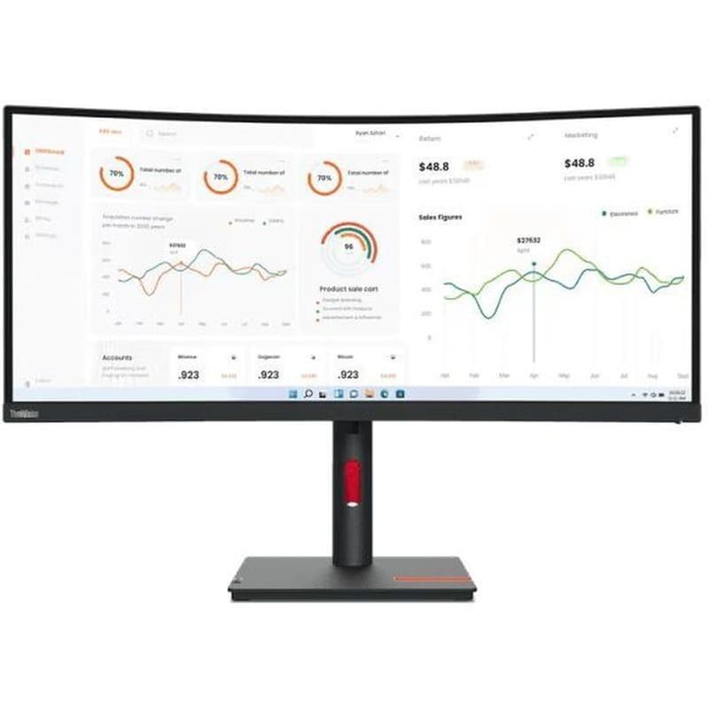 LENOVO Lenovo ThinkVision T34w-30 34 UltraWide QHD VA Curved 60Hz