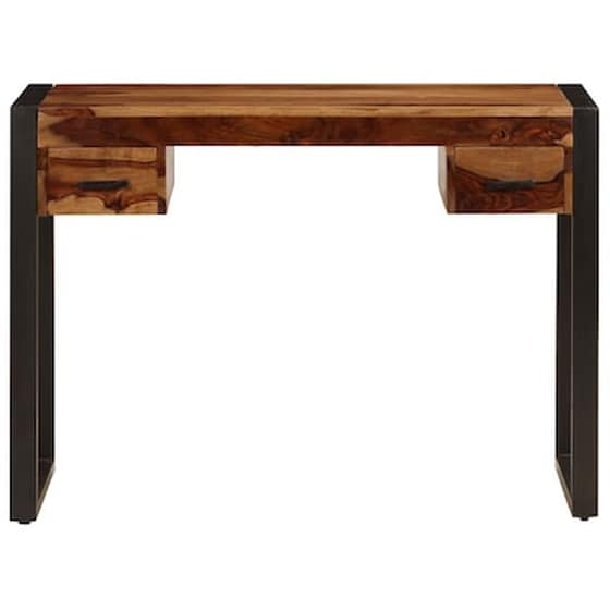 Γραφείο με Συρτάρια VidaXL από Μασίφ Ξύλο Sheesham 110x50cm - Sheesham/Μαύρο image 2