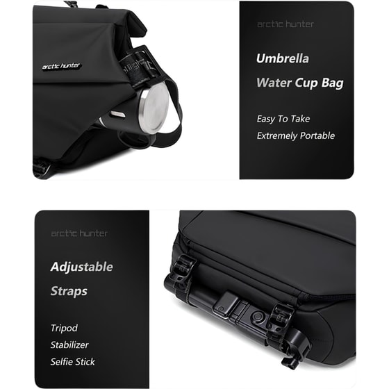 Τσαντάκι Ώμου Crossbody Arctic Hunter YB00046 με Θήκη Tablet - 10lt - Μαύρο image 5