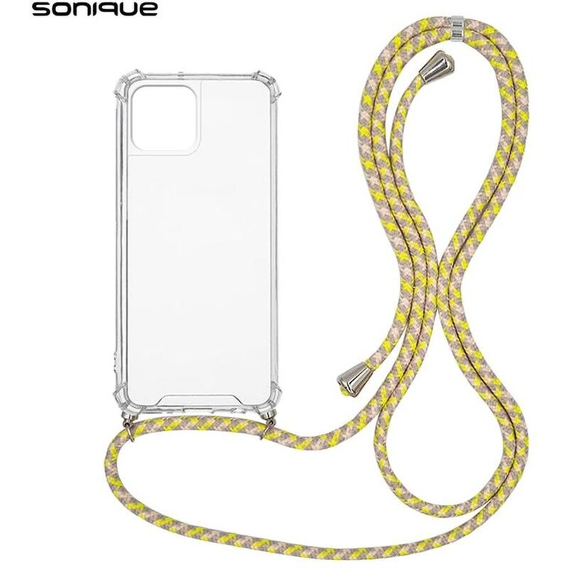 Θήκη Apple iPhone 15 - Sonique Armor Clear Με Κορδόνι - Πολύχρωμο