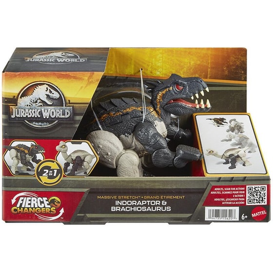 Φιγούρα Δράσης Mattel Jurassic World: Fierce Changers Massive Stretch - Indoraptore And Brachiosaurus image 0