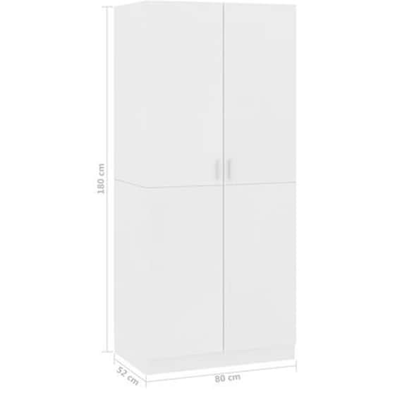 Δίφυλλη Ντουλάπα Vidaxl από Μοριοσανίδα 80x52x180cm - Λευκό image 4