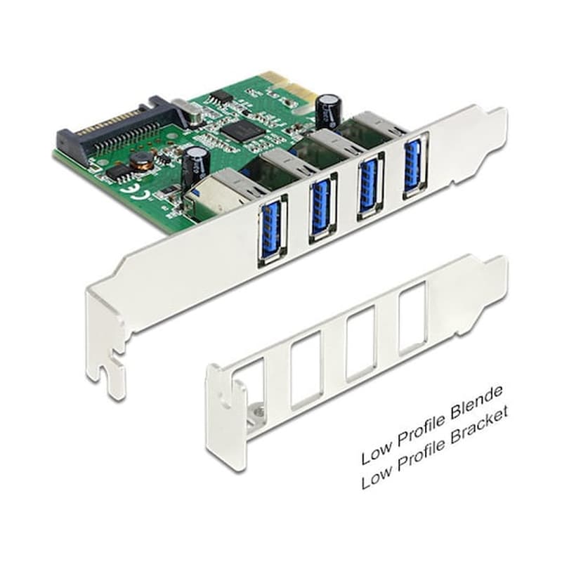 DELOCK Κάρτα Pcie Delock 4x Usb3.0 Ext +lowprofile