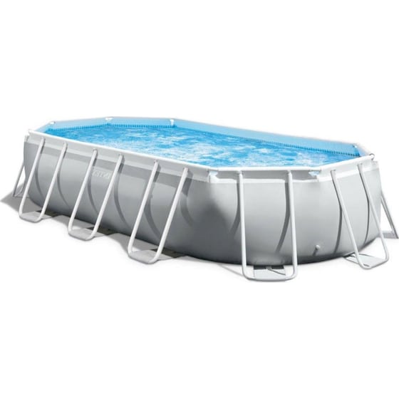 Πισίνα Οβάλ Intex Prism Frame 26798 18.202Lt - Γκρι image 0