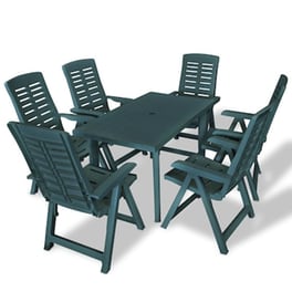 Vidaxl Σετ Τραπεζαρίας Εξωτερικού Χώρου 7 Τεμαχίων Πράσινο Πλαστικό
