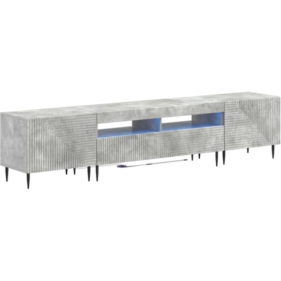 Έπιπλο Τηλεόρασης VidaXL με LED 3 τμχ 198 x 35 x 43 cm - Γκρι Σκυροδέματος image 0