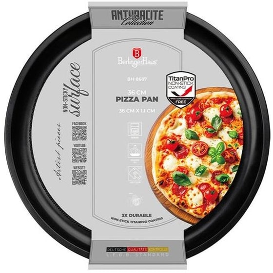 BERLINGER HAUS BH-8687 Αντικολλητικό Ταψί για Πίτσα 36 cm Μαύρο image 1