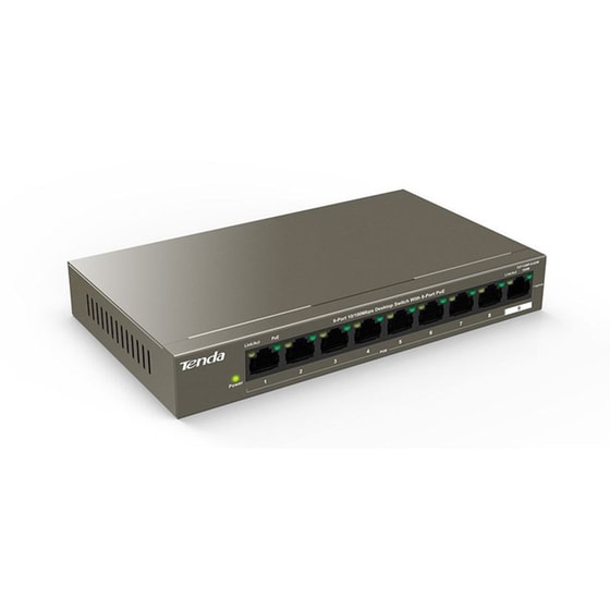 Tenda Network Switch Unmanaged L2 9-Port 10/100 Mbps Desktop with 8-Port PoE image 2