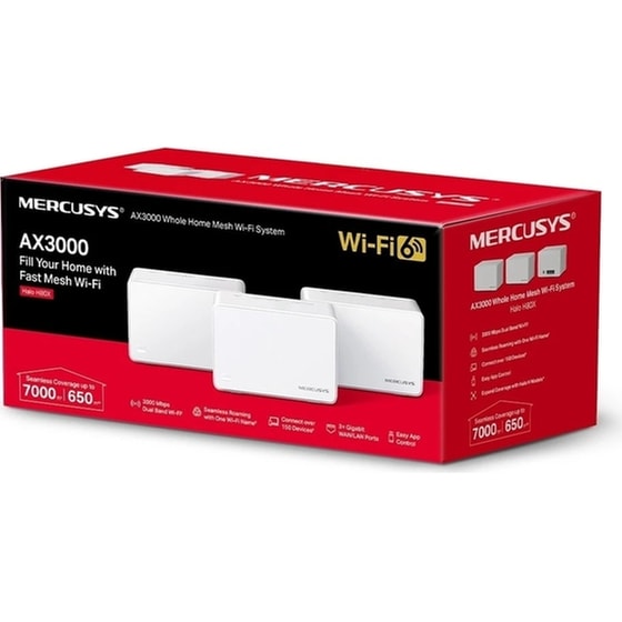 Mercusys Halo H80X v1 WiFi Mesh Network Access Point Wi‑Fi 6 Dual Band (2.4 & 5GHz) σε Τριπλό Kit image 8