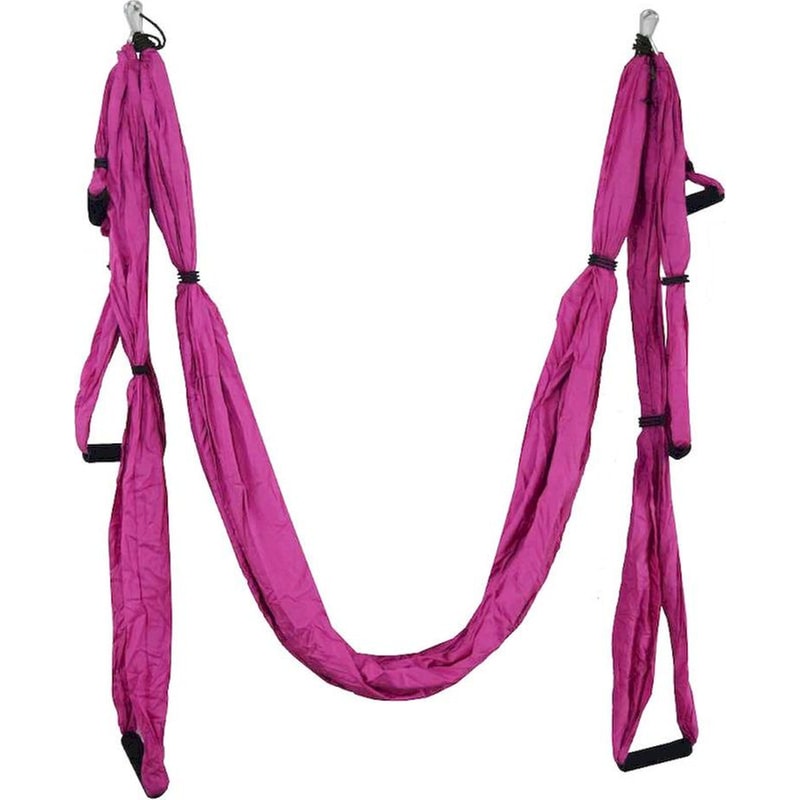 KEPEAK Πανί Aerial Yoga Anti-Gravity Kepeak με Λαβές από Μετάξι - Ροζ