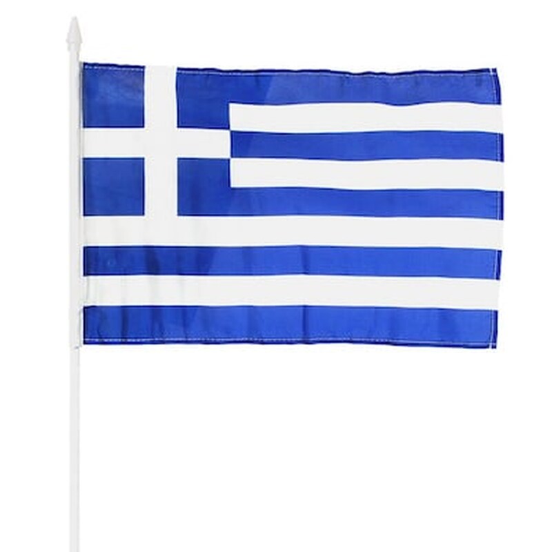 Πανινη Σημαια Ελληνικη Με Λαβη 32x45cm(λαβη=60cm) 11632