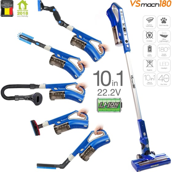 TURBOTRONIC TT-VS180 180 W 1 L Μπλε Σκούπα Stick image 2