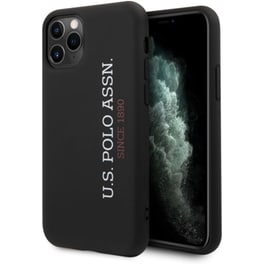 Θήκη Apple iPhone 11 Pro Max - U.S. Polo Assn Silicone Effect Logo Collection - Μαύρο
