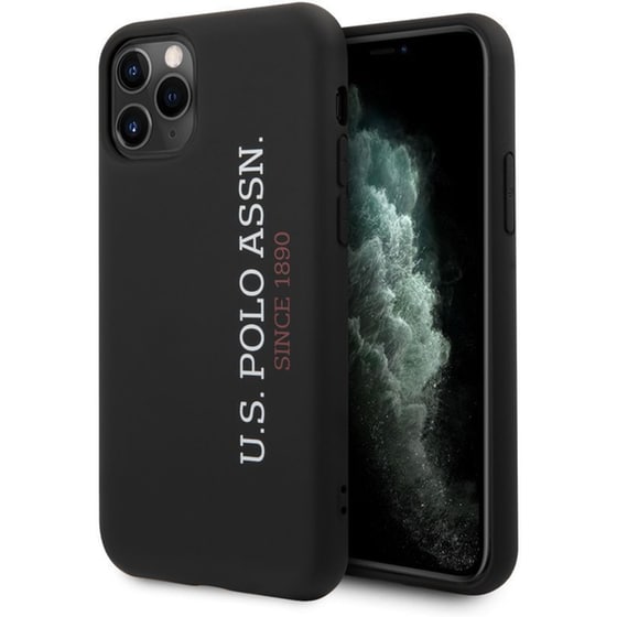 Θήκη Apple iPhone 11 Pro Max - U.S. Polo Assn Silicone Effect Logo Collection - Μαύρο image 0