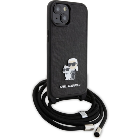 Karl Lagerfeld Crossbody K C Metal Pin Saffiano Hard Case Θήκη Προστασίας Από Δερματίνη Με Λουράκι – Iphone 15 (μαύρο – Klhcp15ssakcpsk) image 2