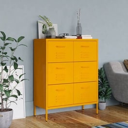 Vidaxl Συρταριέρα Μουσταρδί 80 X 35 X 101,5 Εκ. Από Ατσάλι