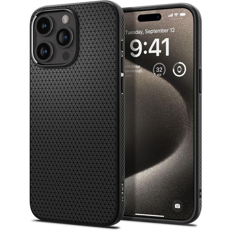 Θήκη Apple iPhone 15 Pro Max - Spigen Liquid Air Case - Matte Black SPIGEN