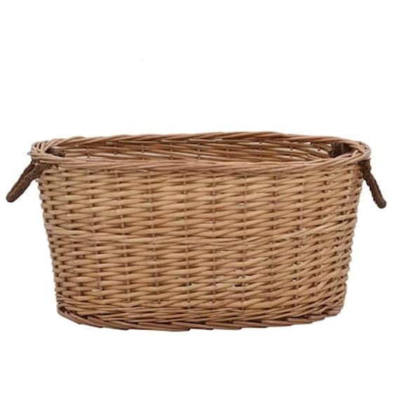 Vidaxl Καλάθι Καυσόξυλων Με Λαβές Μεταφοράς 58x42x29 Εκ. Φυσική Ιτιά image 4
