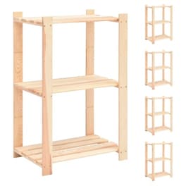Vidaxl Ραφιέρες 3 Επιπέδων 5 Τεμ 150 Κ. 60x38x90 Εκ. Μασίφ Ξύλο Πεύκου