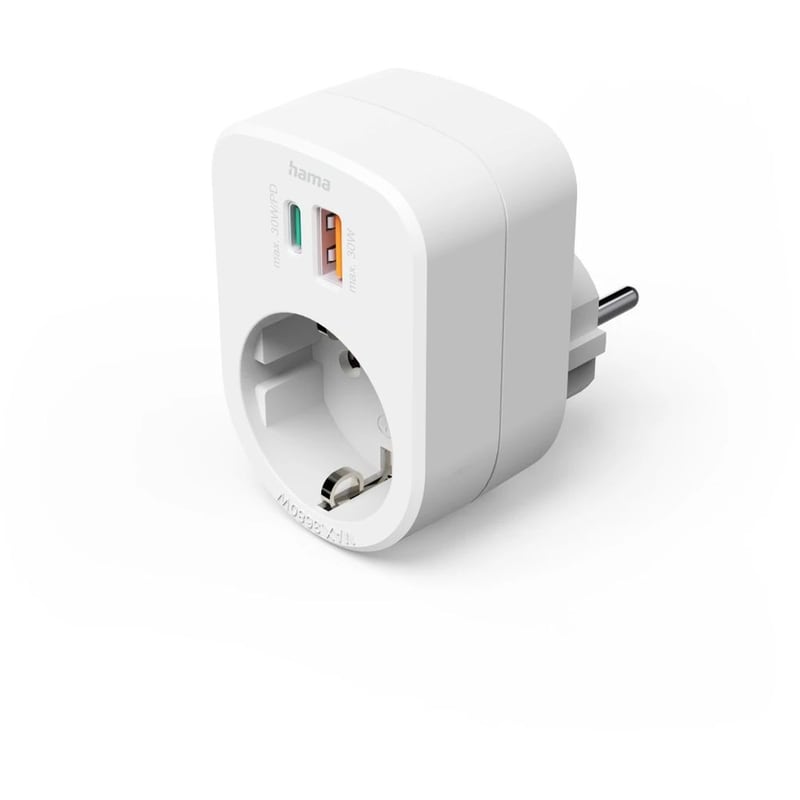 Πολύμπριζο Hama Power Strip 3 θέσεων με θύρες USB-A/USB-C - White