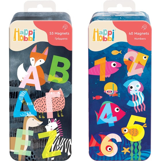 HappiHobbi Magnet Tin Γράμματα & Αριθμοί Εκπαιδευτικοί Χάρτινοι Μαγνήτες 1 Τμχ - Τυχαία Επιλογή Σχεδίου image 0
