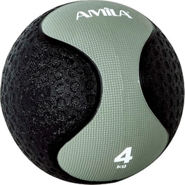 Μπάλα Medicine Amila Κατάλληλη για Ενδυνάμωση 4 kg 24 cm από PVC - Μαύρο