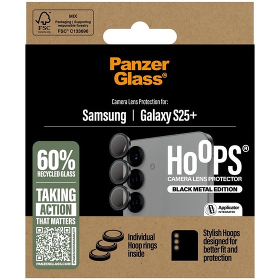 Προστατευτικό καμερών Samsung Galaxy S25+ - PanzerGlass Hoops Lens Protector Black image 1