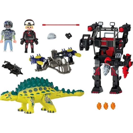 PLAYMOBIL® Dino Rise Αγκυλόσαυρος με Μαχητή Εναντίον Ρομπότ (70626) image 1