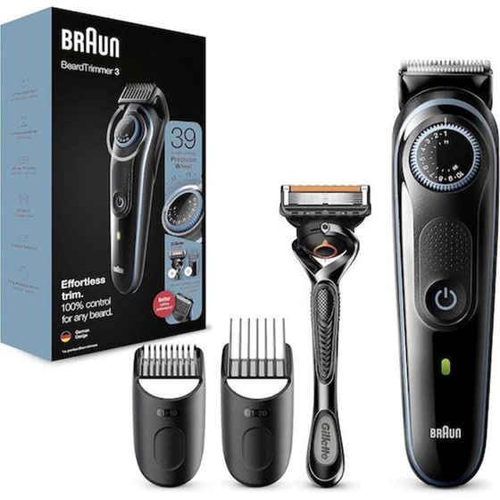 Σετ Επαναφορτιζόμενης Κουρευτικής Μηχανής BRAUN BT3240 Μαύρο/Μπλε image 1