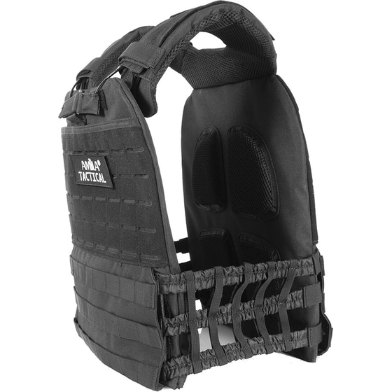 Γιλέκο 6.2kg Ρυθμιζόμενου Βάρους Amila Military Vest 95101 με Αφαιρούμενα Βάρη - Μαύρο image 4