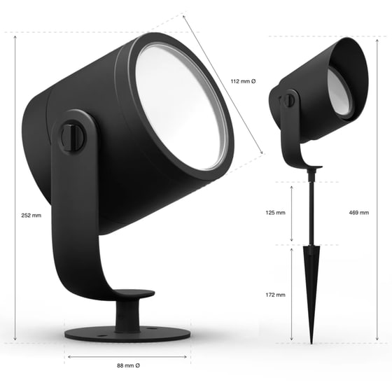 Έξυπνο φωτιστικό σποτ εξωτερικού χώρου Philips Hue Lily XL 15W image 4