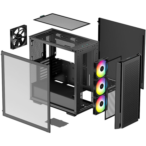 Κουτί Desktop DeepCool CG560 Midi-Tower E-ATX Side Window RGB - Μαύρο image 12