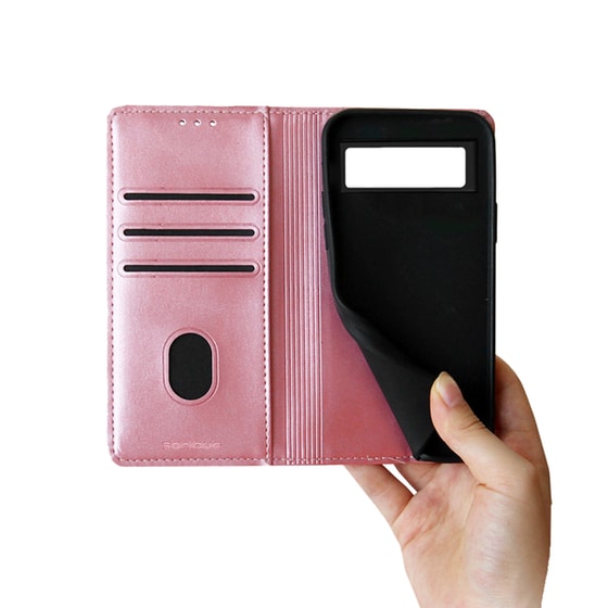 Θήκη Google Pixel 6 Pro - Sonique Vintage Magnet Book - Ροζ Χρυσό image 4