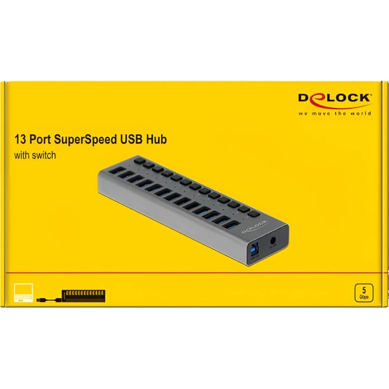 DeLock 63738 USB Hub 13-Port USB 3.0 συμβατό με USB-A image 3