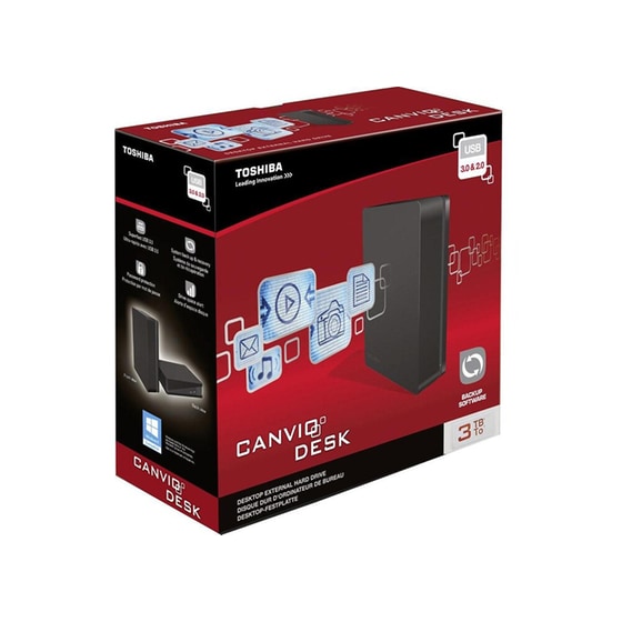 Εξωτερικός σκληρός δίσκος Toshiba Canvio Desk 3TB 3.5" USB 3.0 HDWC130EK3J1 Μαύρο/Λευκό image 3