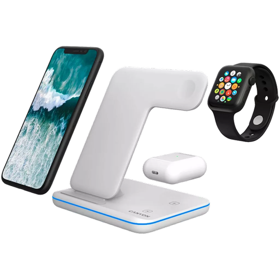 Ασύμαρτος Φορτιστής Canyon 3-in-1 Wireless Charging Station for Gadgets WS-303 Λευκό image 0